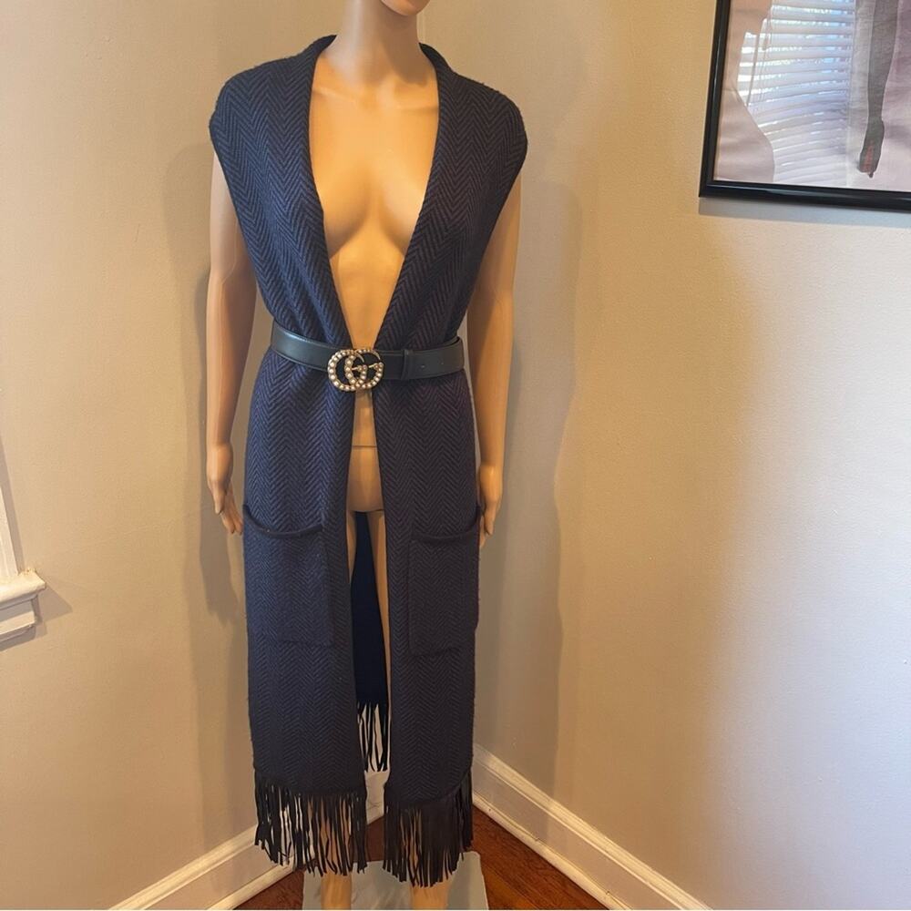 Echo Long Line Fringe Bottom Vest